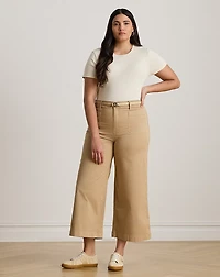 Stretch Chino Wide-Leg Cropped Pant