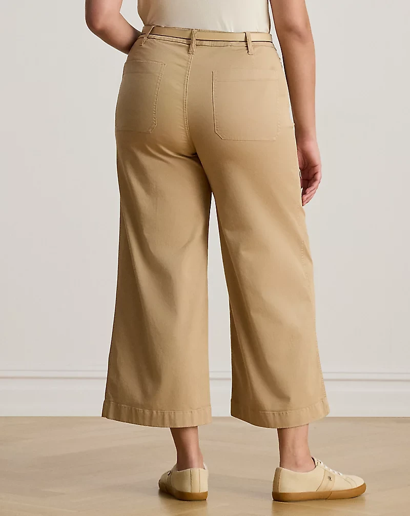Stretch Chino Wide-Leg Cropped Pant