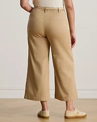 Stretch Chino Wide-Leg Cropped Pant