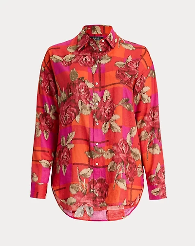 Relaxed Fit Floral Linen Shirt