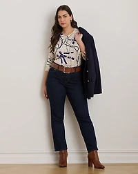 Belting-Print Cotton-Blend Sweater