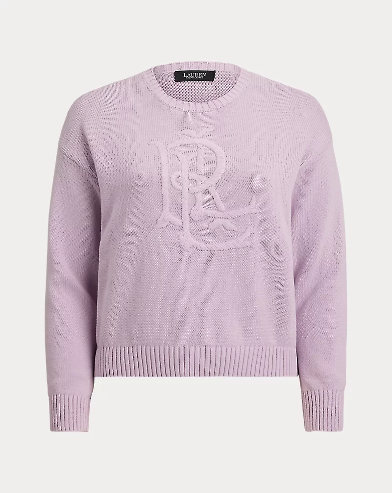 Embroidered-Logo Combed Cotton Sweater