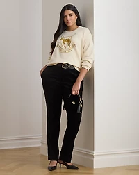 Embroidered Cotton Crewneck Sweater