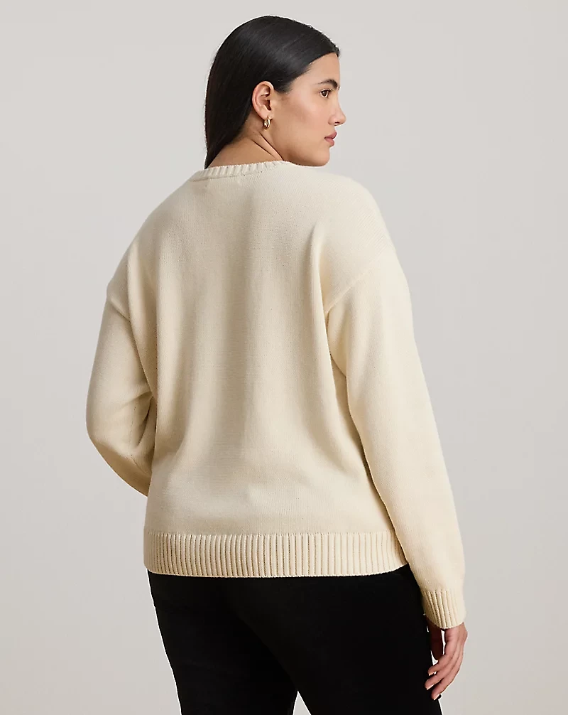 Embroidered Cotton Crewneck Sweater