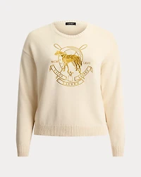 Embroidered Cotton Crewneck Sweater