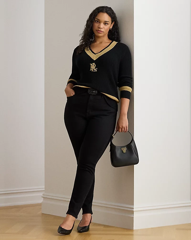 Metallic-Trim Cricket Sweater