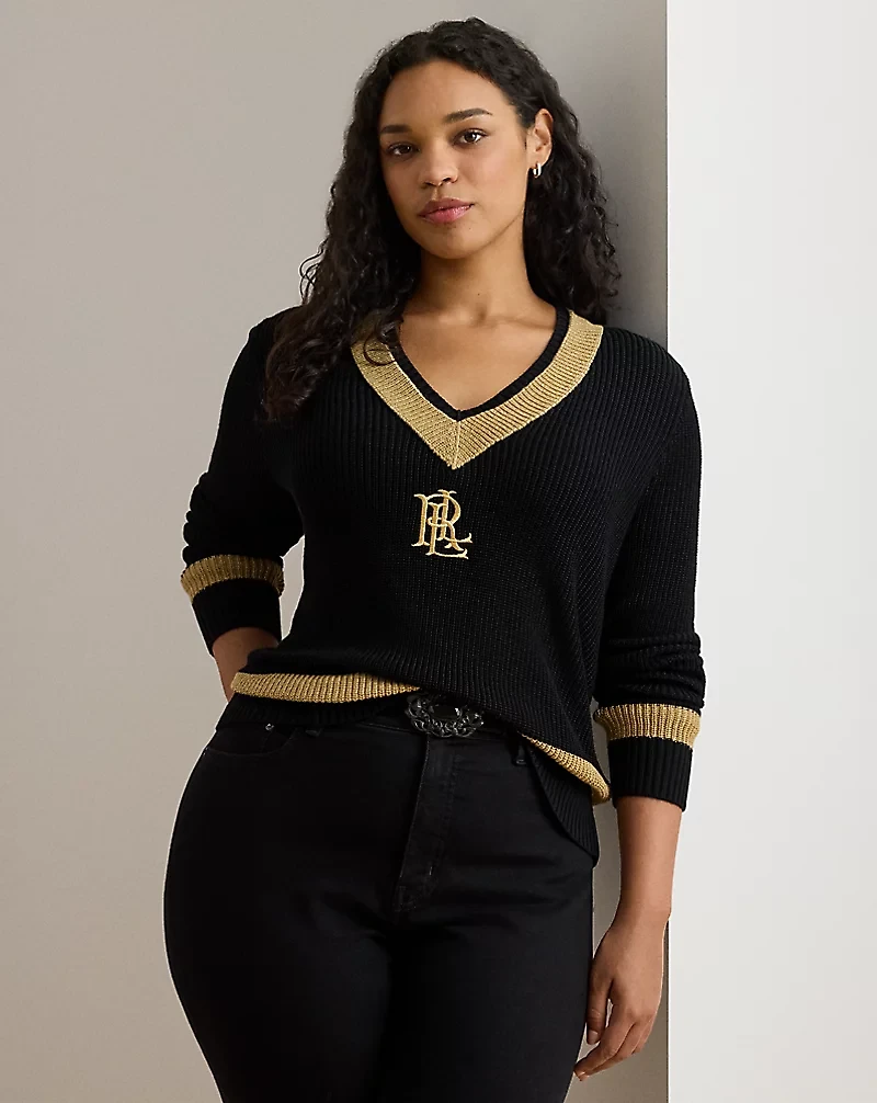 Metallic-Trim Cricket Sweater