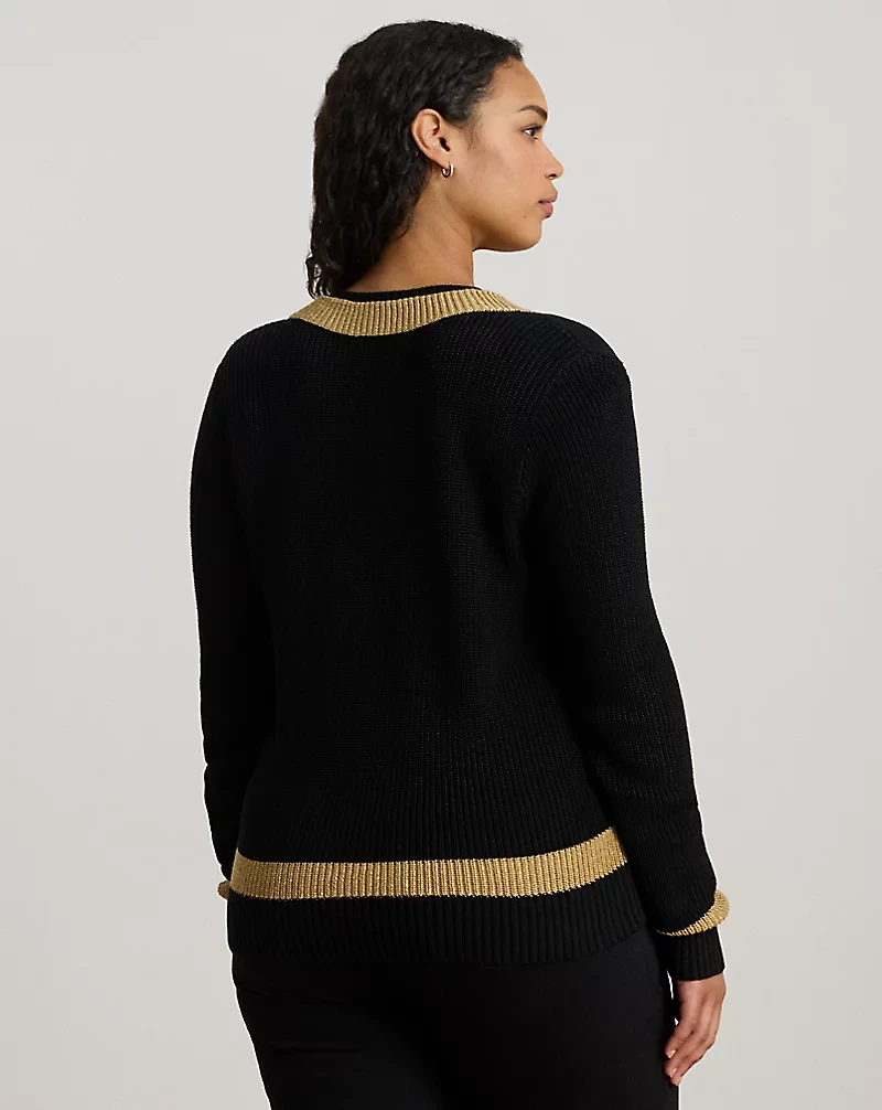 Metallic-Trim Cricket Sweater