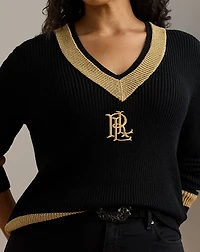 Metallic-Trim Cricket Sweater