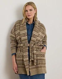 Fair Isle Belted Wool-Blend Cardigan