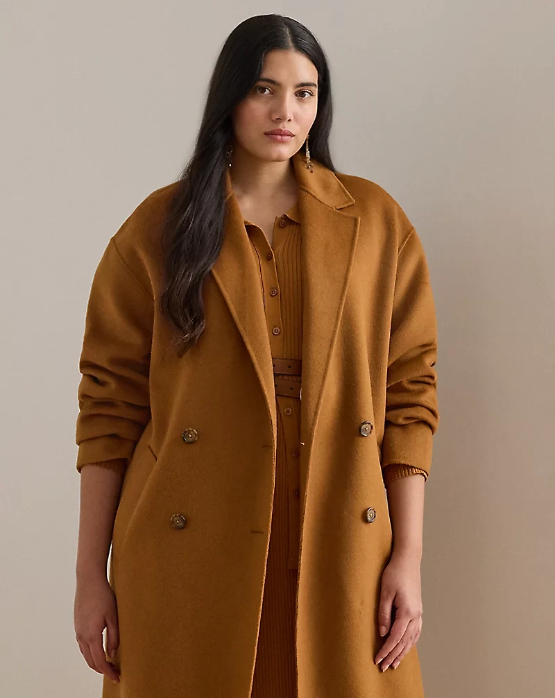 Double-Breasted Wool-Blend Cocoon Coat