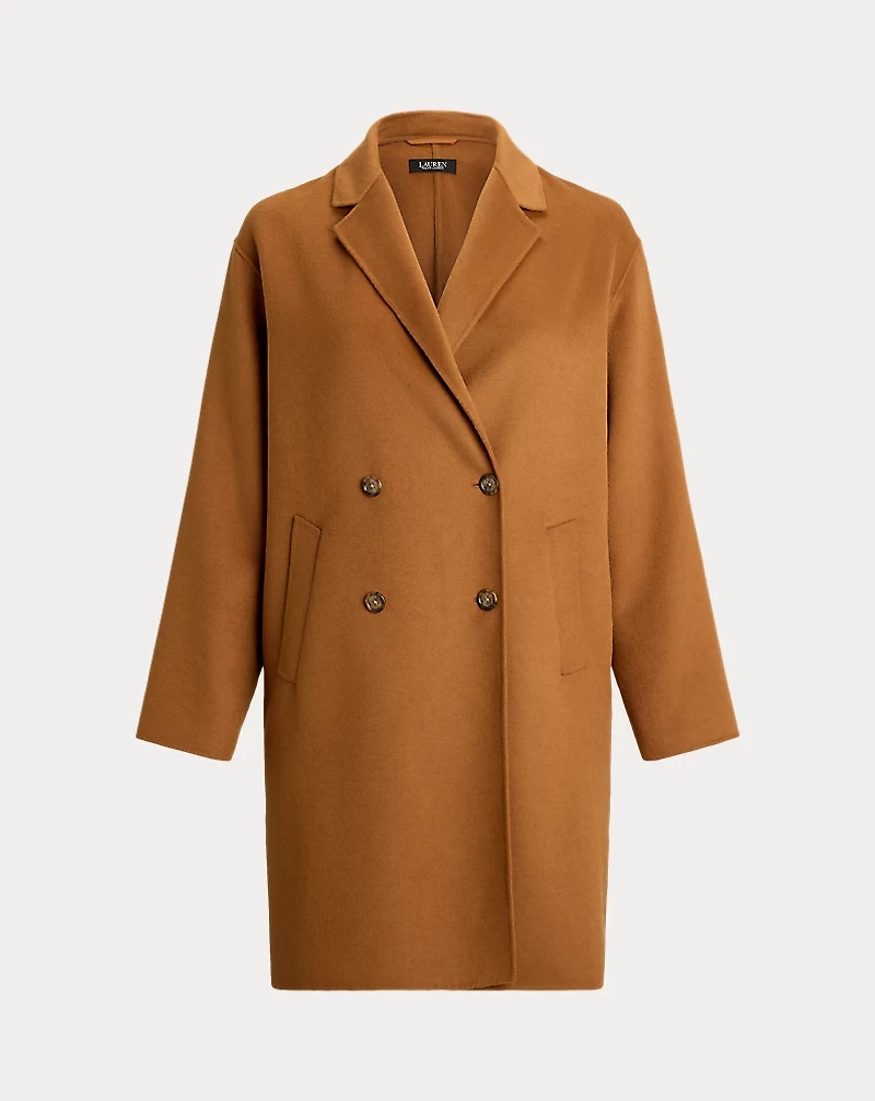 Double-Breasted Wool-Blend Cocoon Coat