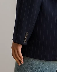 Double-Breasted Pinstripe Twill Blazer