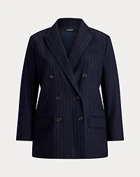 Double-Breasted Pinstripe Twill Blazer