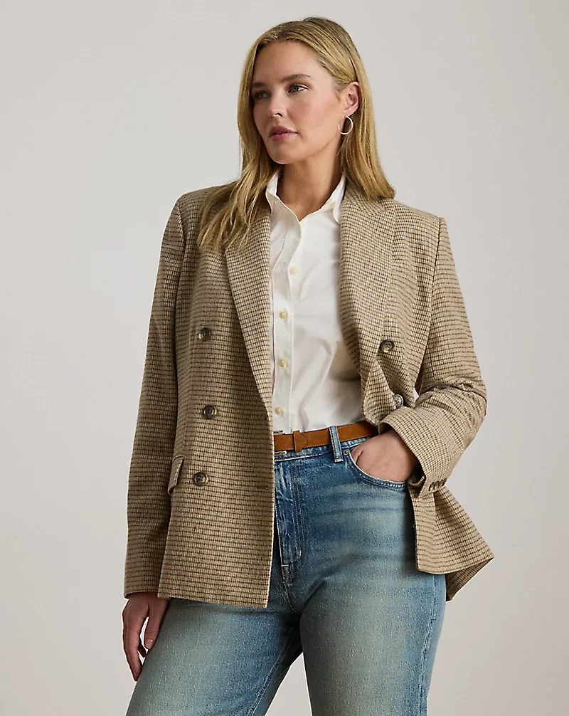 Double-Breasted Wool-Blend Twill Blazer