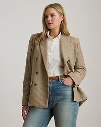 Double-Breasted Wool-Blend Twill Blazer