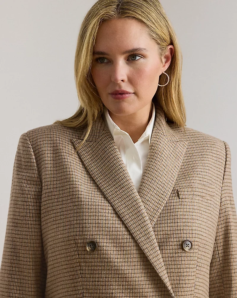 Double-Breasted Wool-Blend Twill Blazer