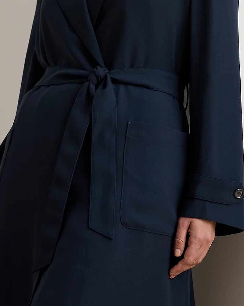 Double-Faced Georgette Wrap Coat
