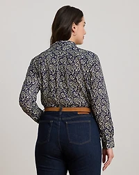 Classic Fit Paisley Cotton Voile Shirt