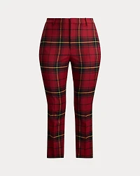 Checked Plaid Wool-Blend Cropped Pant