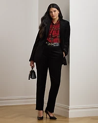 Stretch Velvet Cropped Pant