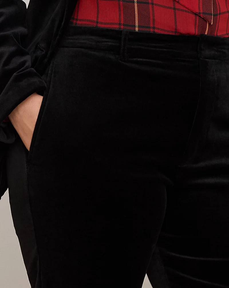 Stretch Velvet Cropped Pant