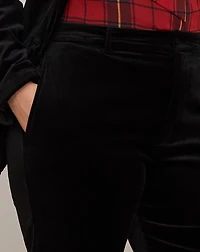 Stretch Velvet Cropped Pant