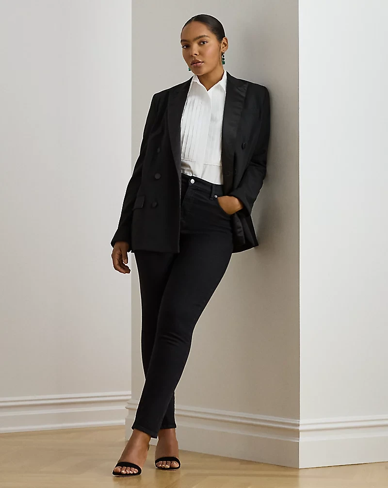 Bib-Front Cotton Broadcloth Shirt