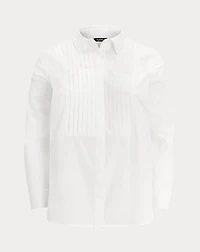 Bib-Front Cotton Broadcloth Shirt