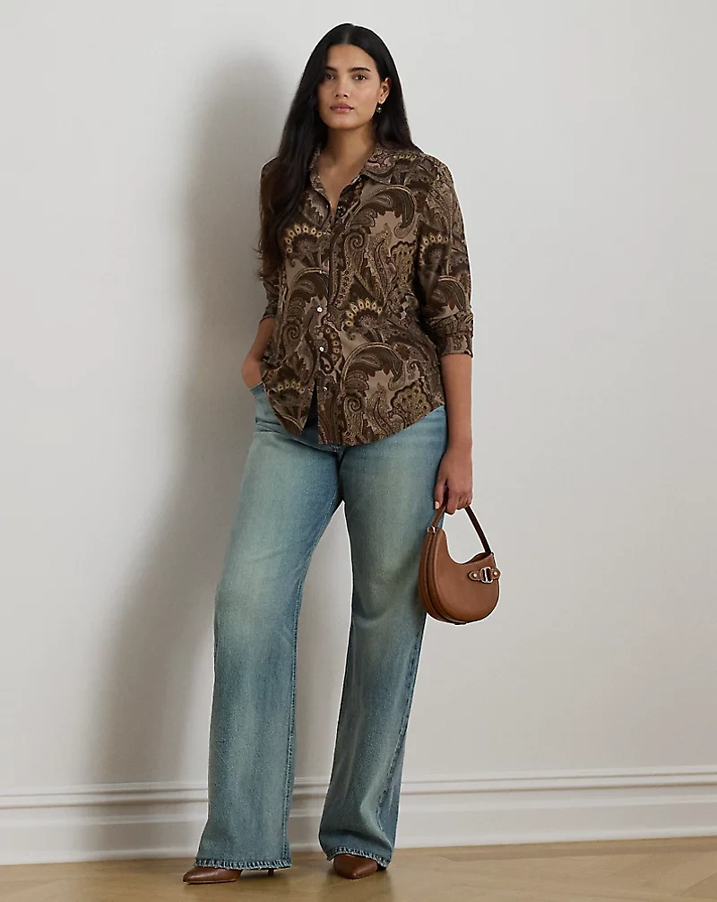Slim Fit Paisley Jersey Shirt