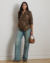 Slim Fit Paisley Jersey Shirt