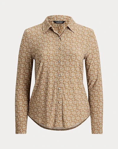 Slim Fit Geo-Print Jersey Shirt