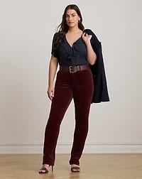Ruffle-Trim Georgette Blouse
