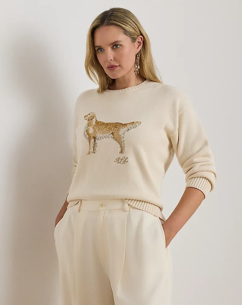Intarsia-Knit Golden Retriever Sweater