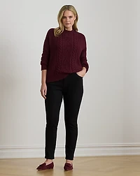 Cable-Knit Cotton Crewneck Sweater
