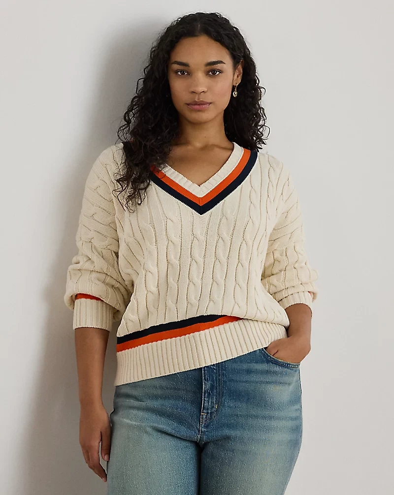 Cable-Knit Cotton Cricket Sweater