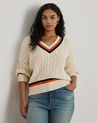 Cable-Knit Cotton Cricket Sweater