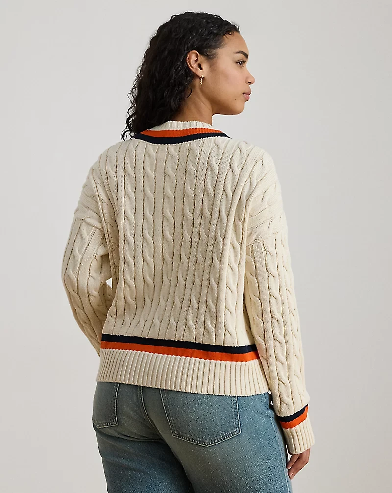Cable-Knit Cotton Cricket Sweater