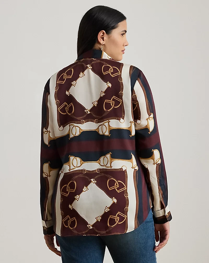 Classic Fit Equestrian-Print Twill Shirt