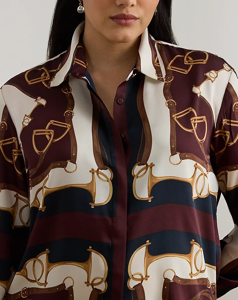 Classic Fit Equestrian-Print Twill Shirt