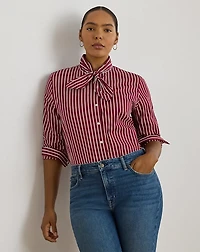 Classic Fit Striped Charmeuse Shirt