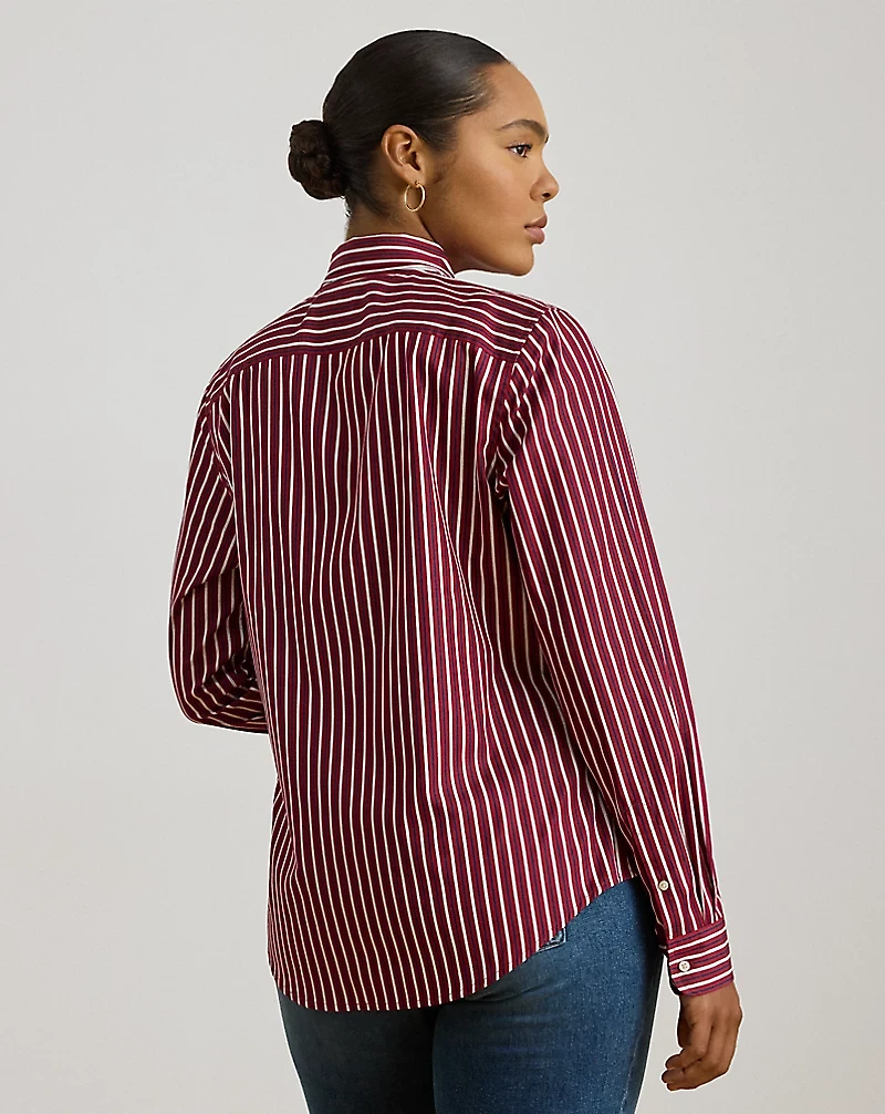 Classic Fit Striped Charmeuse Shirt
