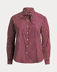 Classic Fit Striped Charmeuse Shirt