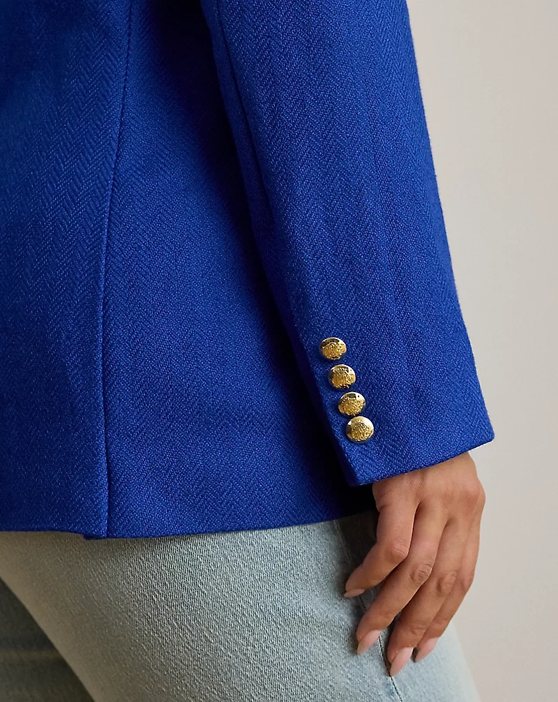 Double-Breasted Linen-Cotton Blazer