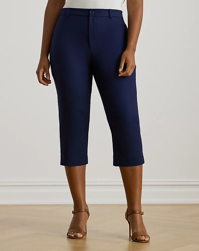 Double-Faced Stretch Cotton Capri Pant
