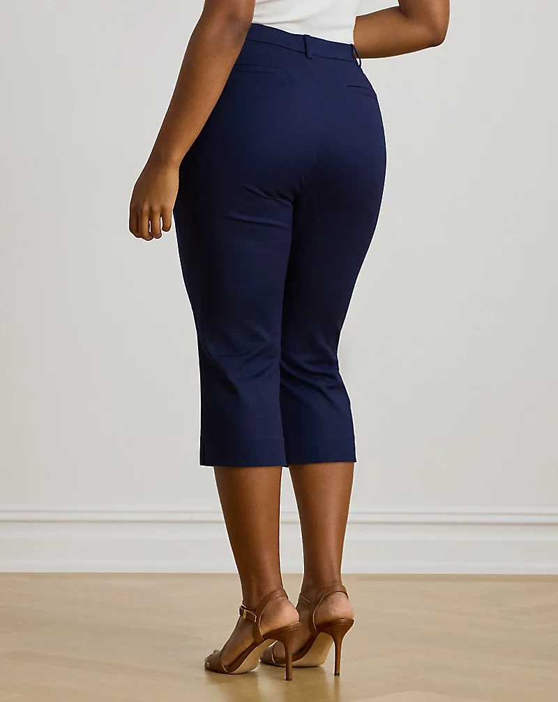 Double-Faced Stretch Cotton Capri Pant