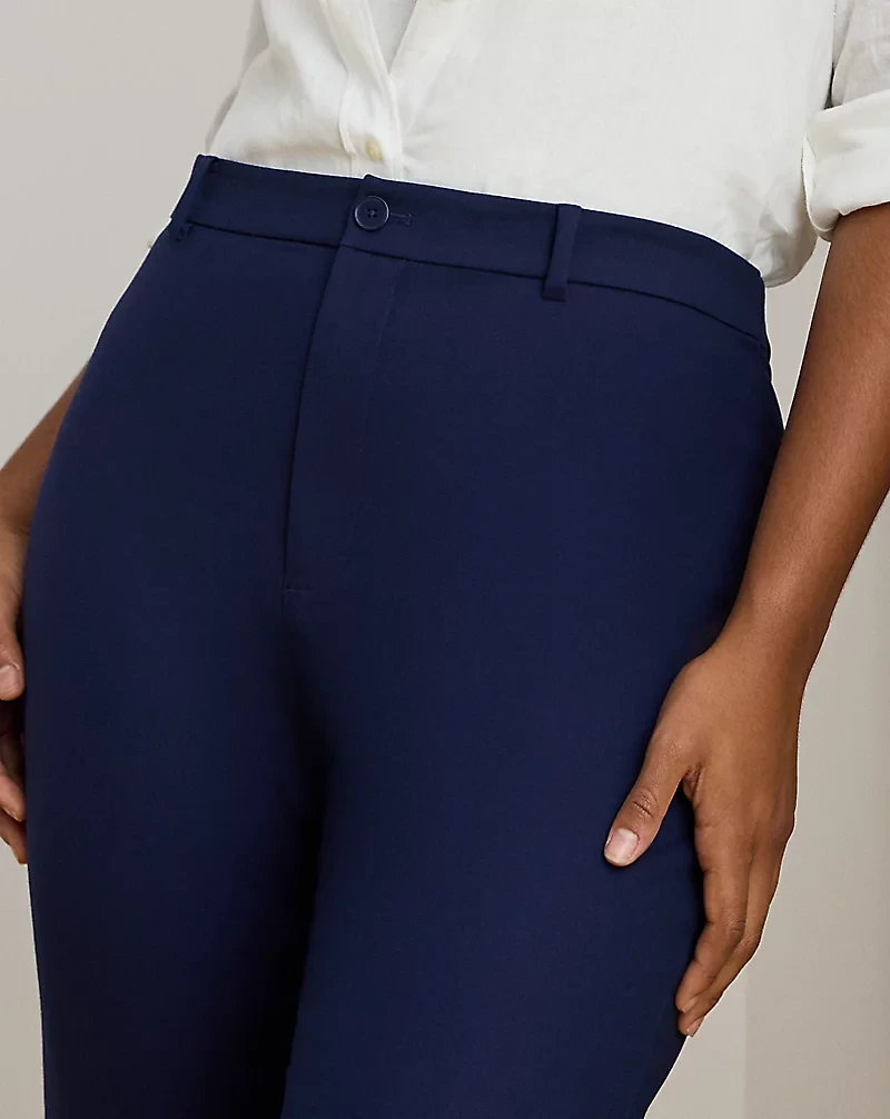 Double-Faced Stretch Cotton Capri Pant