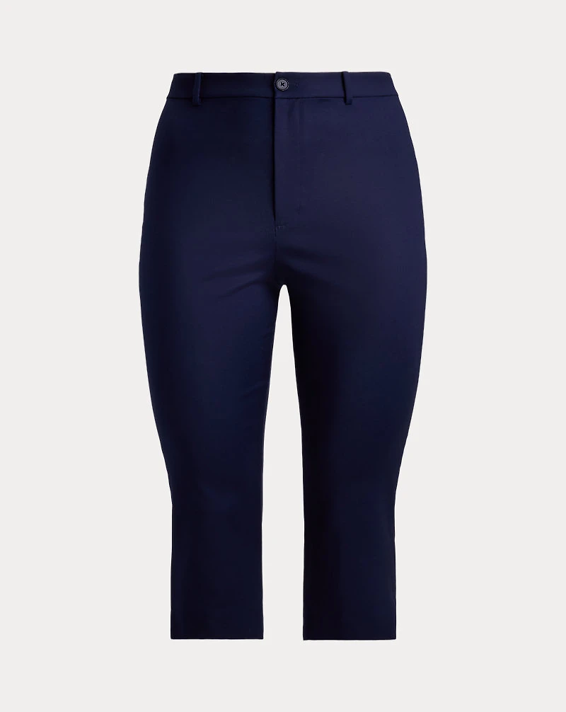Double-Faced Stretch Cotton Capri Pant