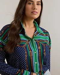 Relaxed Fit Belting & Polka-Dot Shirt