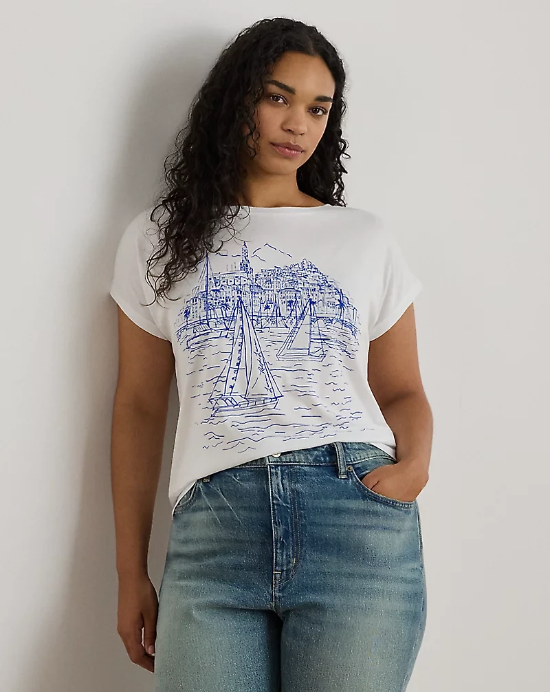Graphic Cotton-Modal Jersey Tee